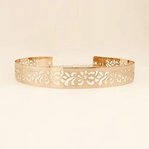 Womens Full Metal Waist Mirror Gold Silver Plate Waistband Belt